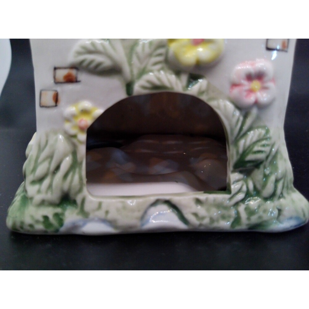 Happy Cottage/House/Bird Flowers Lighted Lamp Lantern Floral - Picture 5 of 7